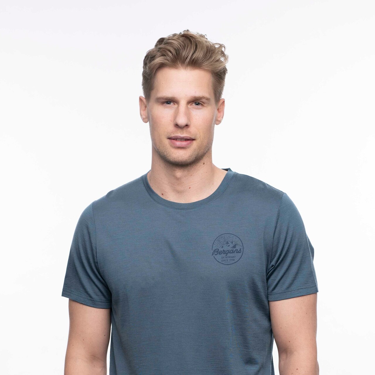 Graphic Wool Tee, north sea blue
