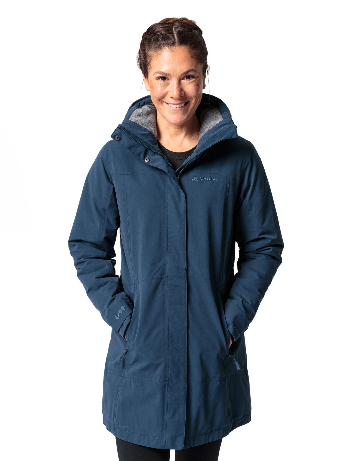 Skomer Wool Parka Wm, dark sea