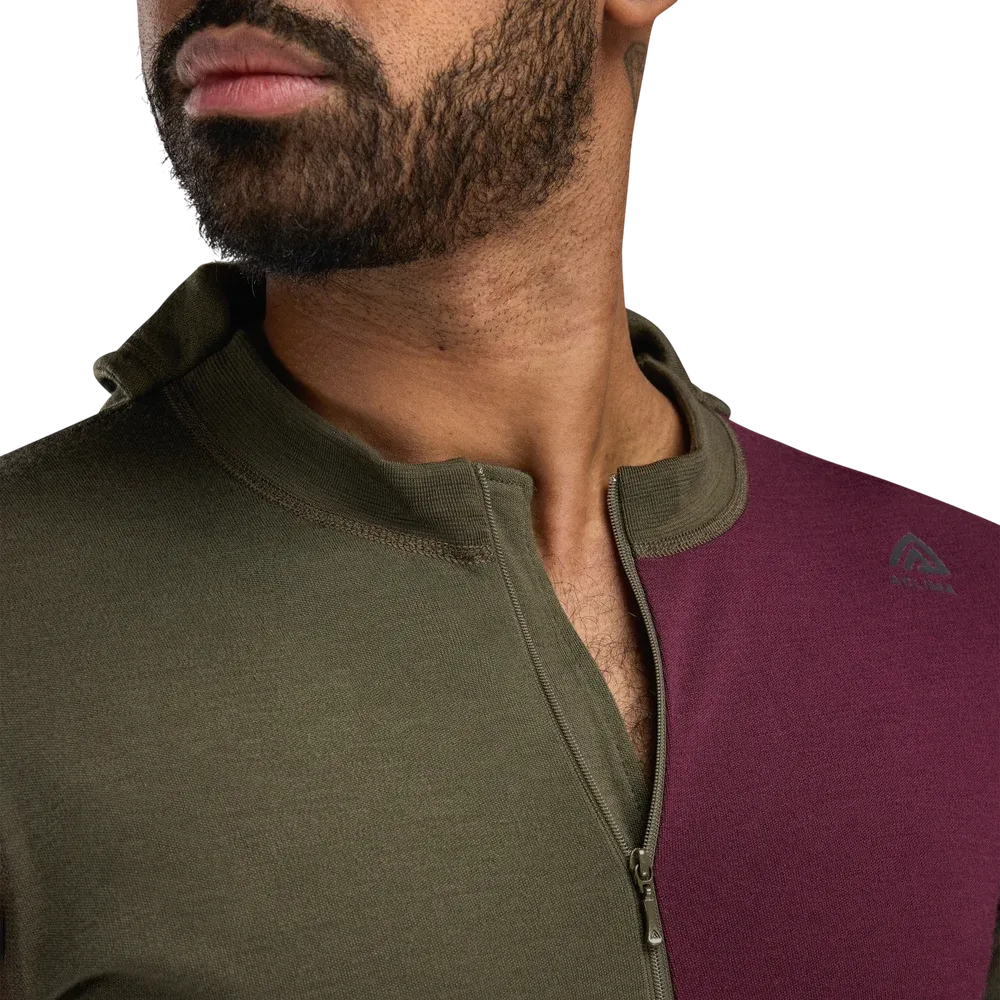 WarmWool Hoodsweater w/zip, Tarmac/Fig/Jet Black