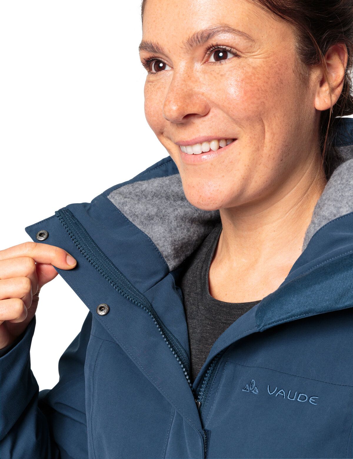 Skomer Wool Parka Wm, dark sea