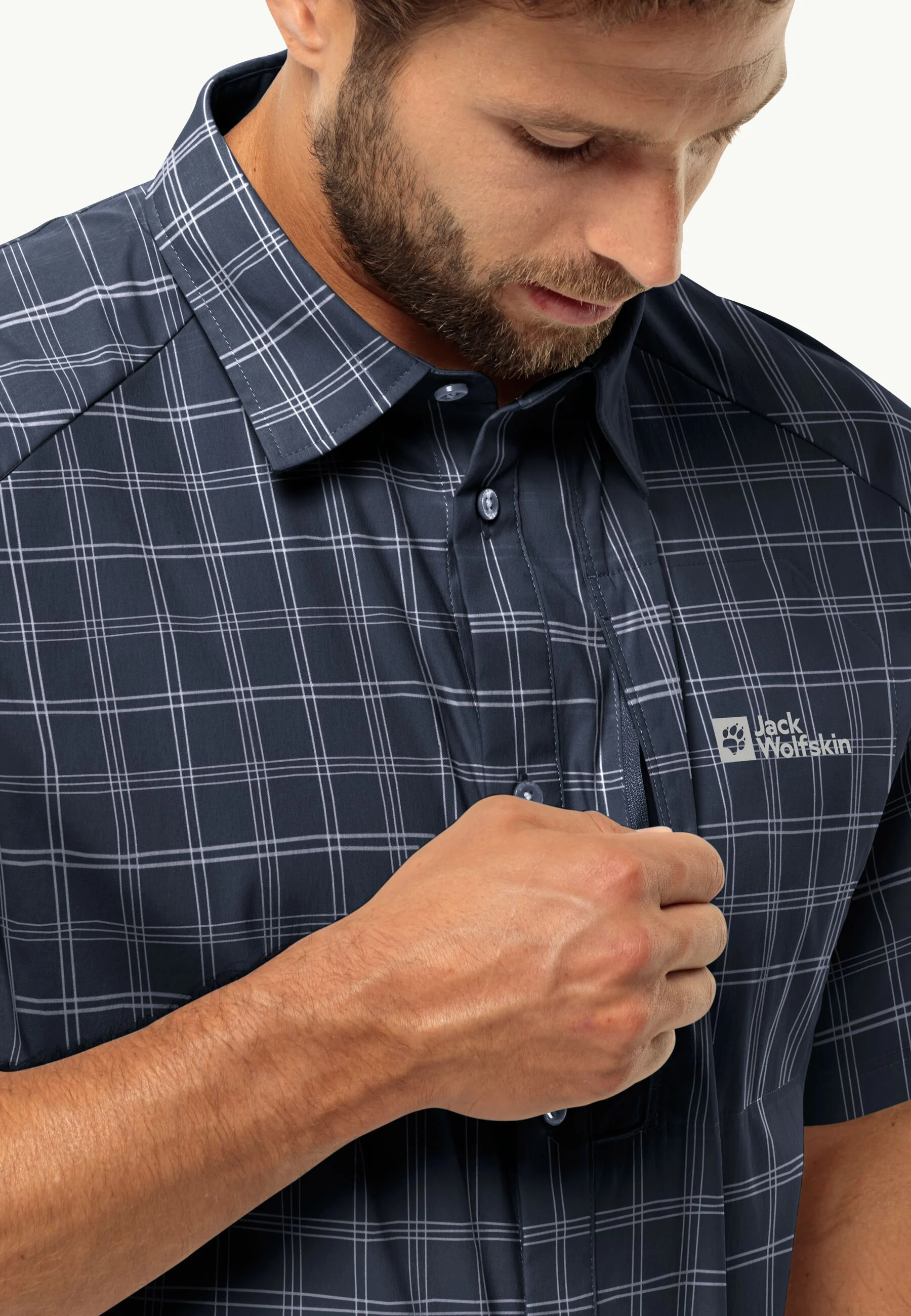 Norbo S/S Shirt, night blue checks