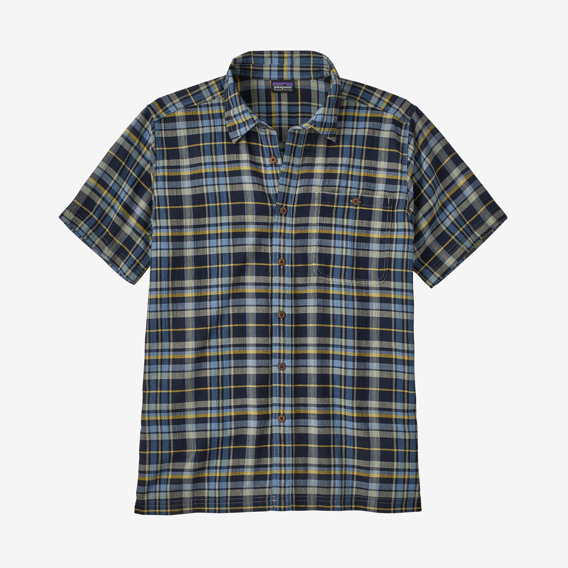 A/C Shirt, paint plaid tidepool blue