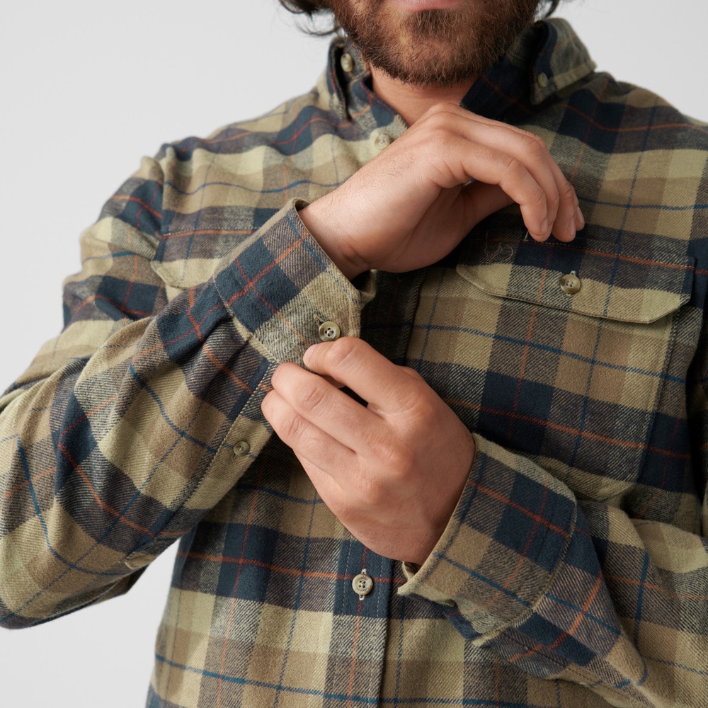 Singi Heavy Flannel L/S Shirt, black/deep forest