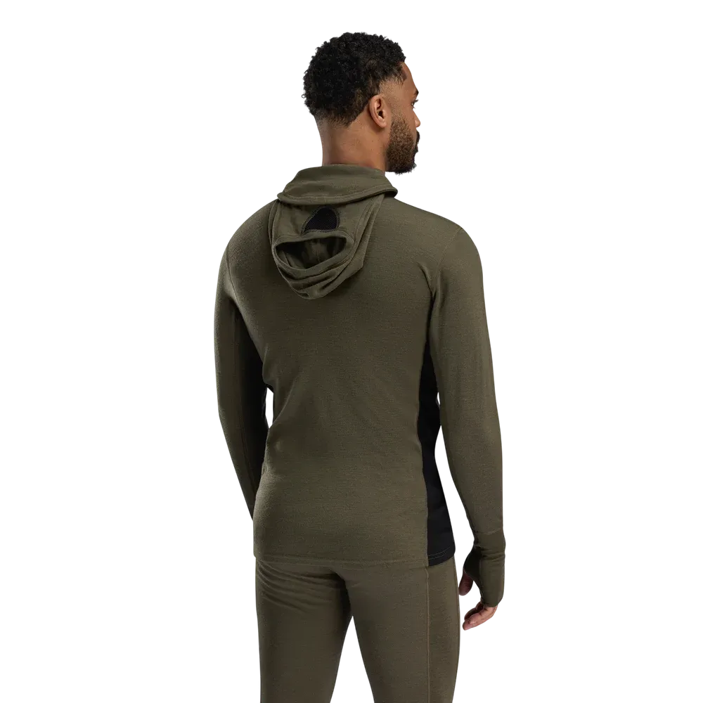 WarmWool Hoodsweater w/zip, Tarmac/Fig/Jet Black