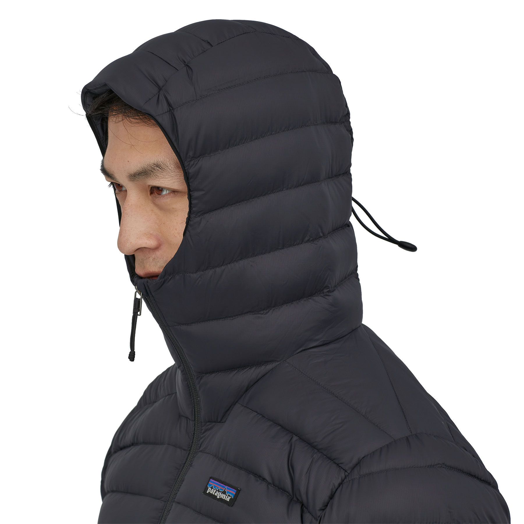 Down Sweater Hoody, black