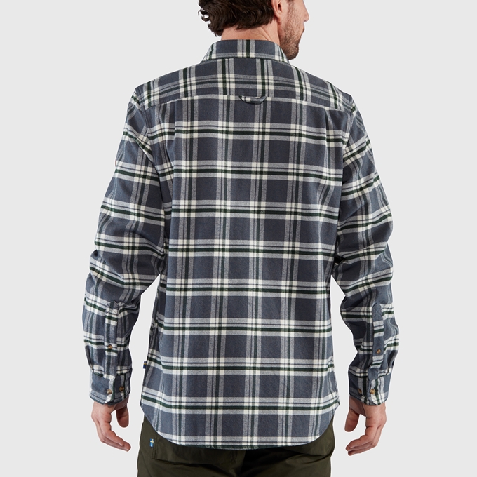 Övik Heavy Flannel Shirt, dark navy/buckwheat brown