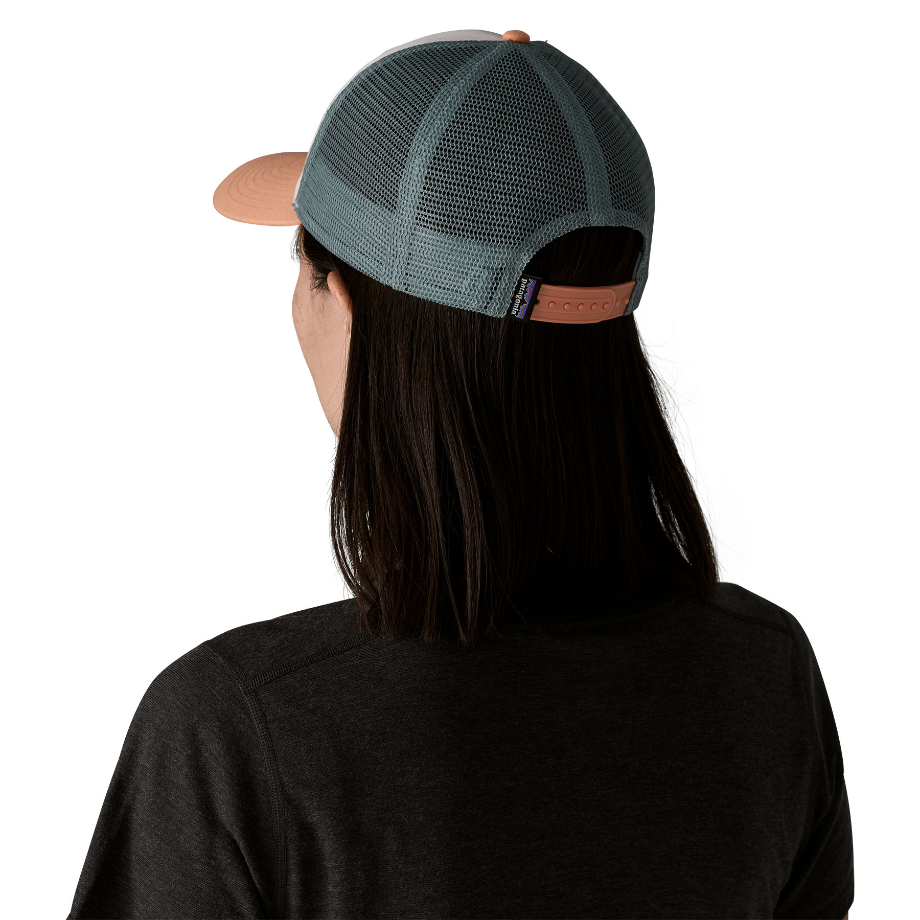 P-6 Logo LoPro Trucker Hat, white w/peach sherbe