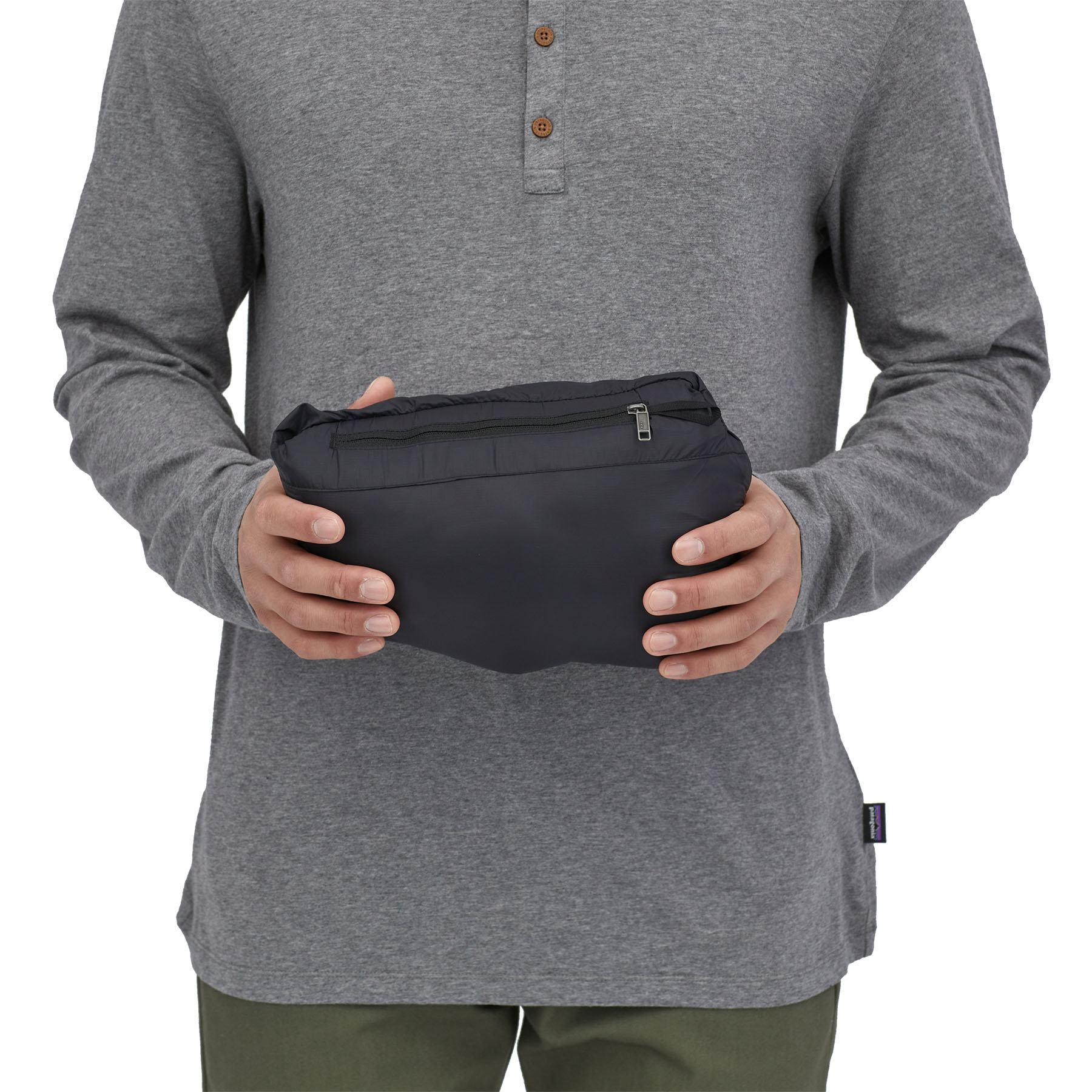 Down Sweater Hoody, black