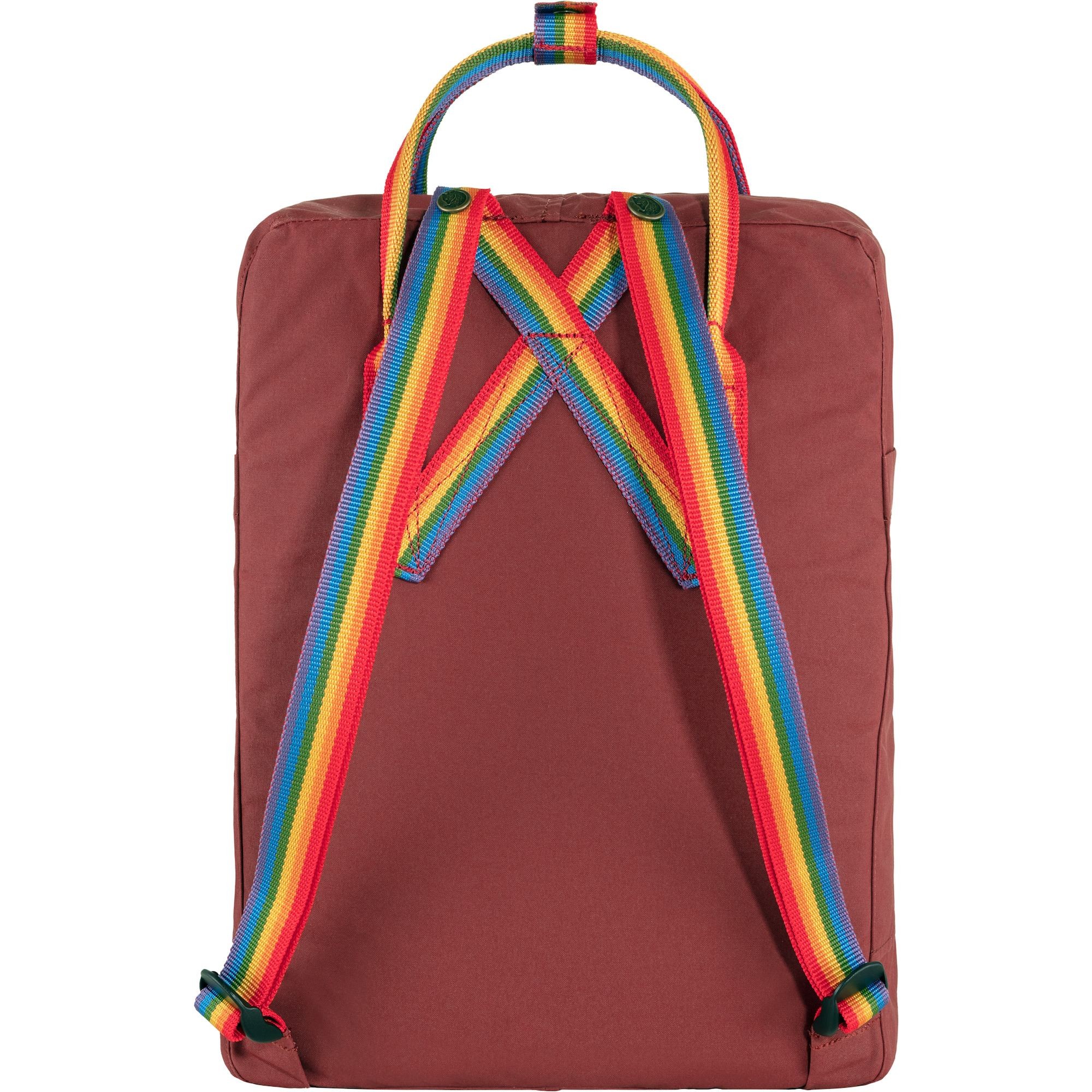 Kanken Rainbow, ox red/rainbow pattern