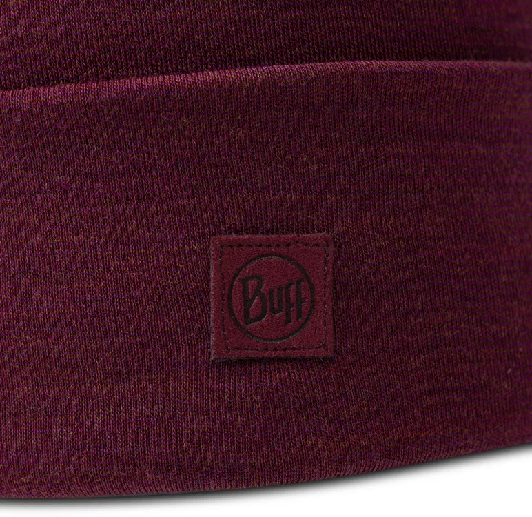 Buff Merino Heavyweight Beanie, solid tibetian red