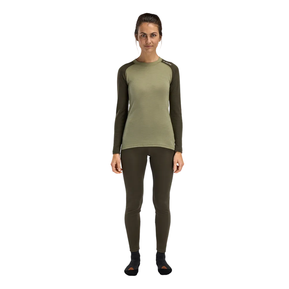 WarmWool Crewneck Wm, Aloe/Tarmac