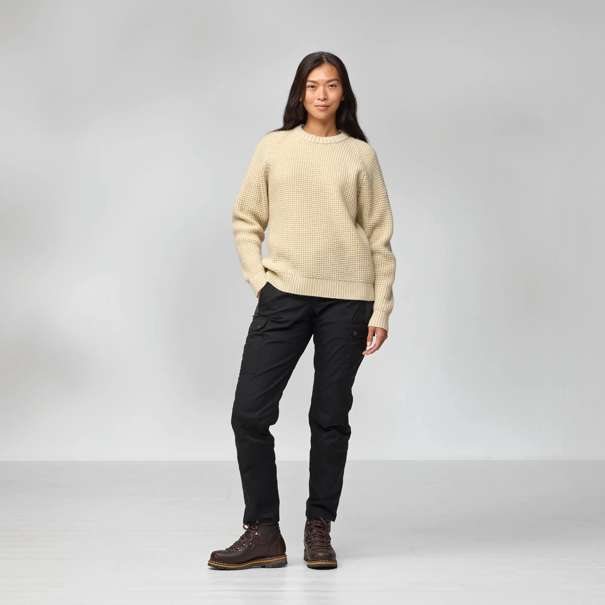 Övik Waffle Knit Wm, light beige