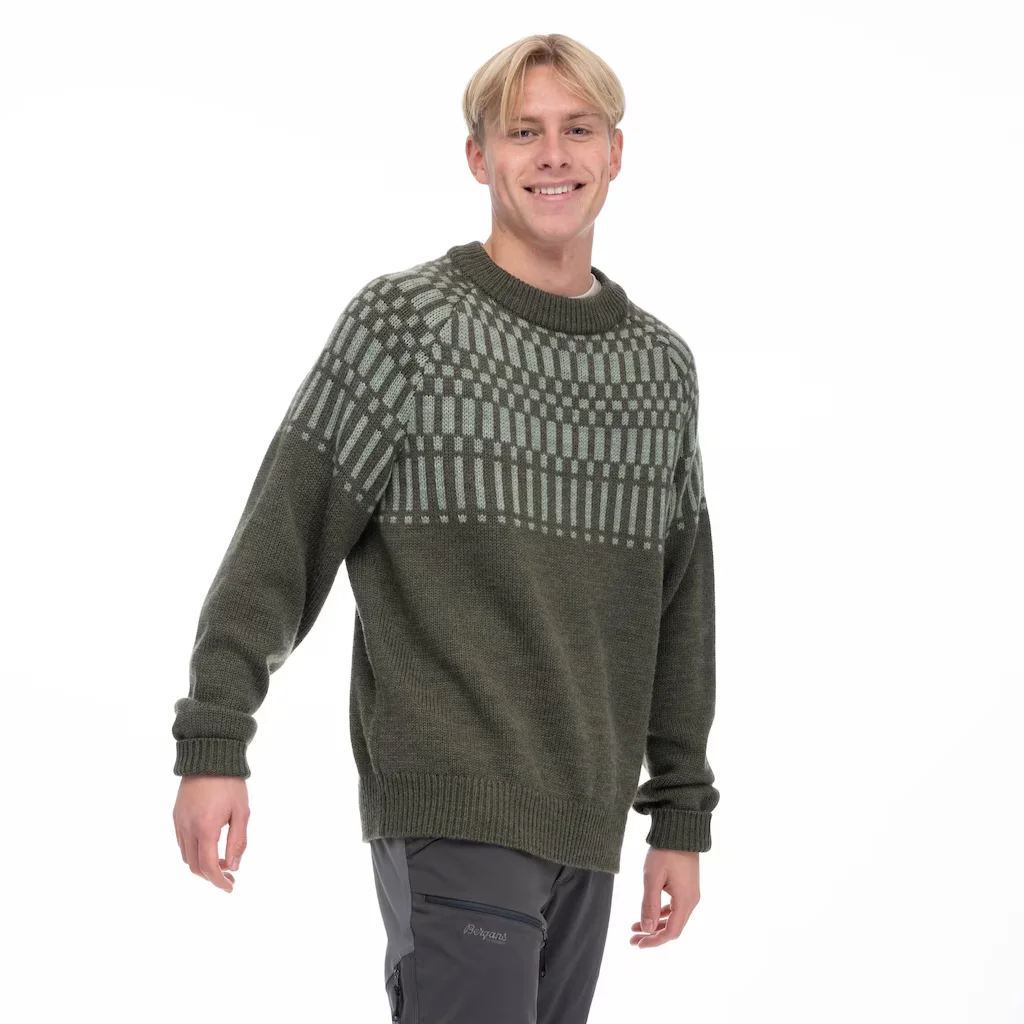 Nordmarka Merino Jumper, dark green mud