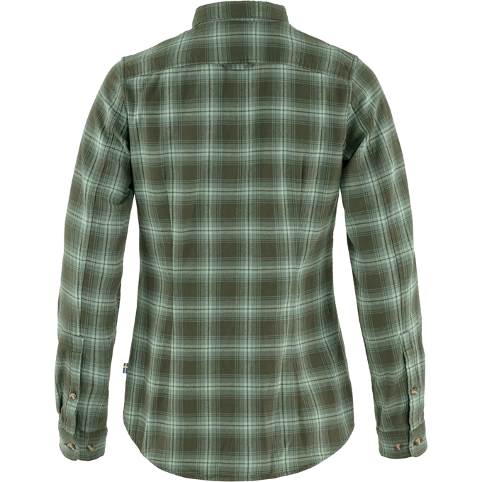 Övik Flannel L/S Shirt Wm, deep forest/patina green