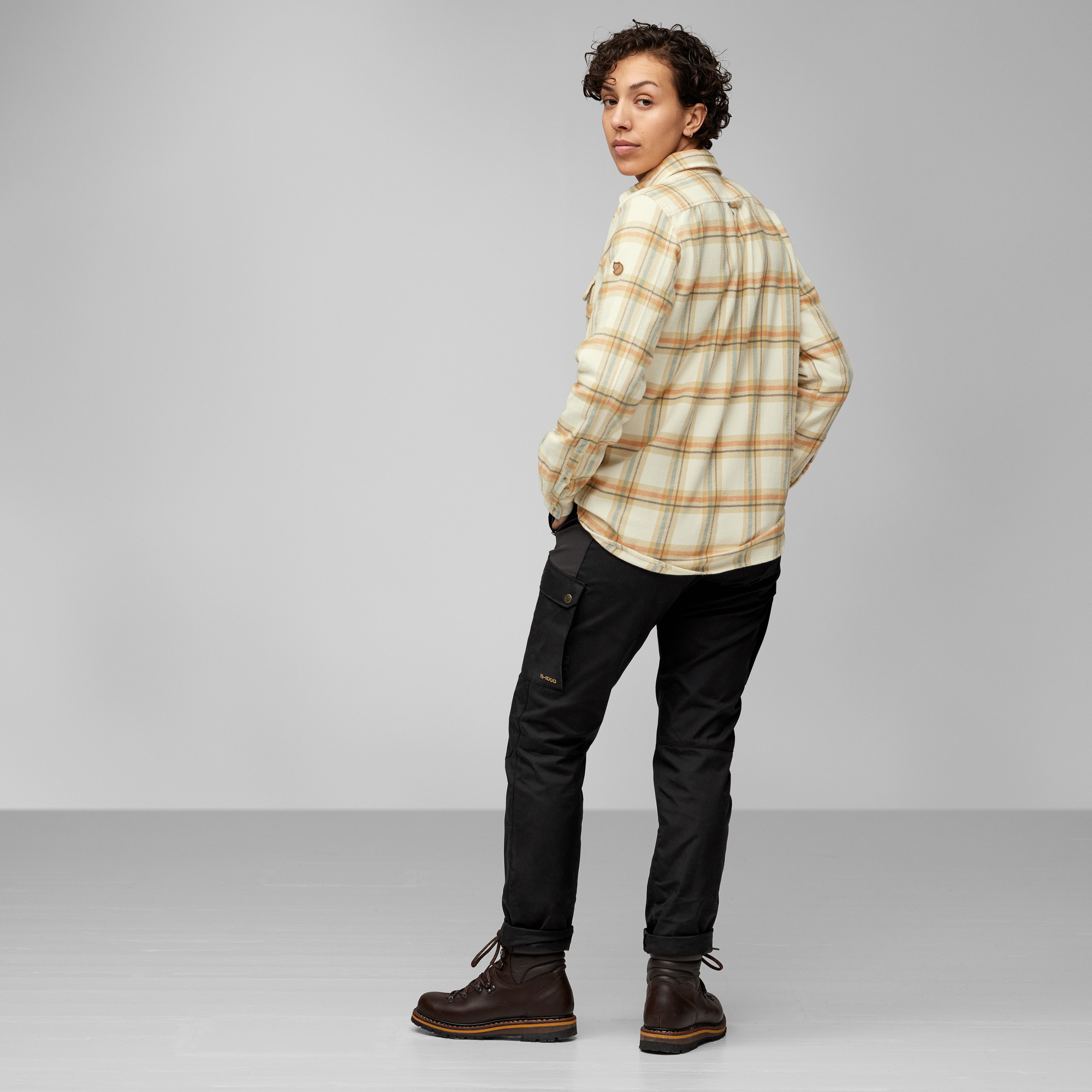Övik Heavy Flannel Shirt Wm, dark navy/maroon