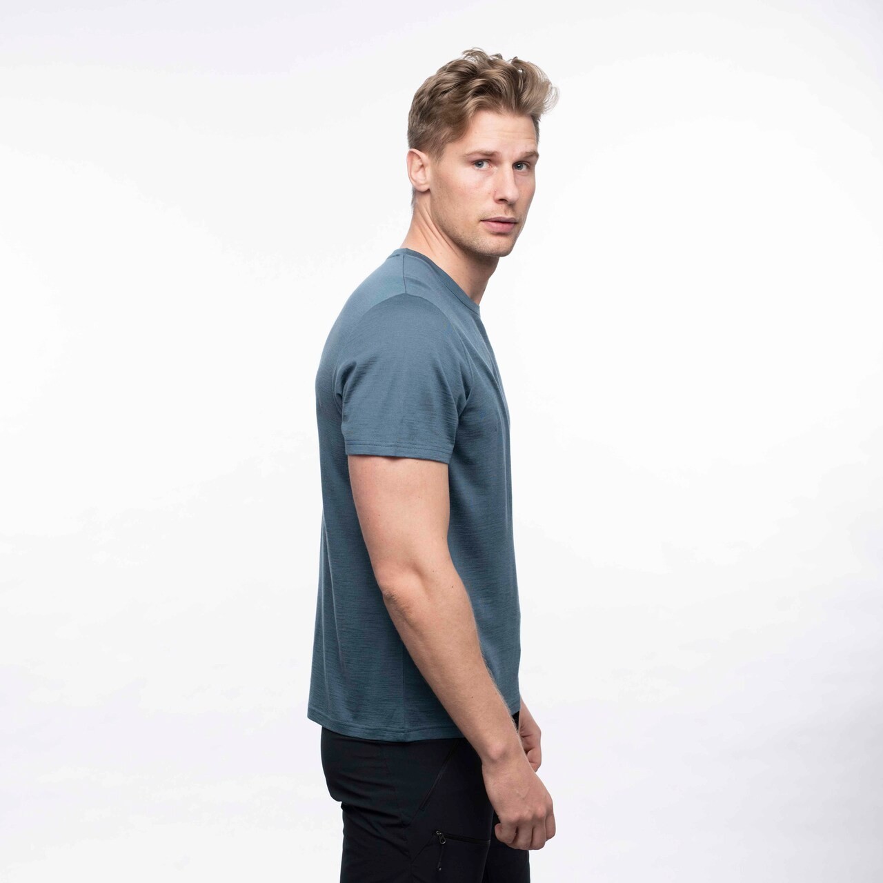 Graphic Wool Tee, north sea blue