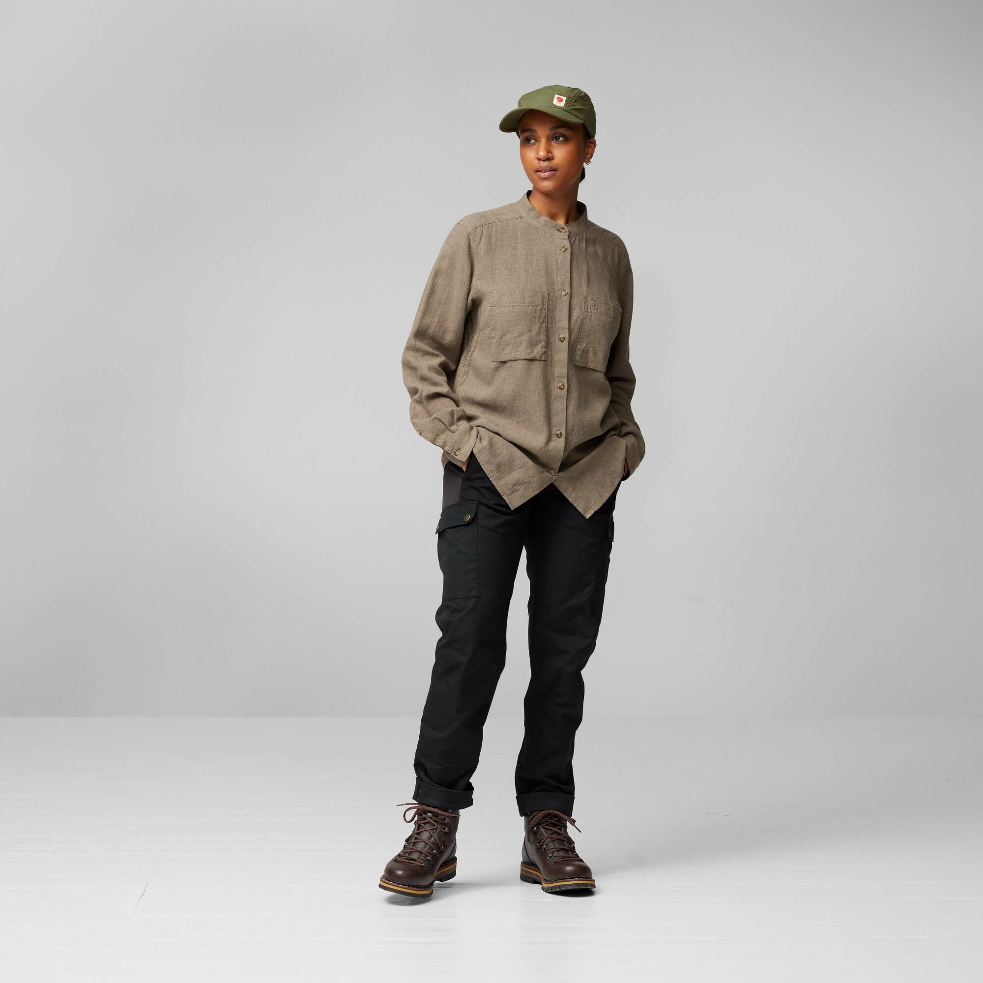 Övik Hemp Shirt L/S Wm, chalk white