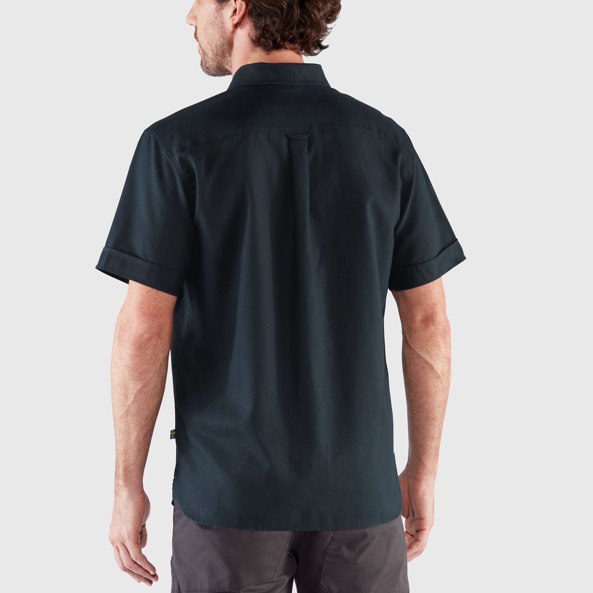 Övik Travel Shirt S/S, dark navy/patina green