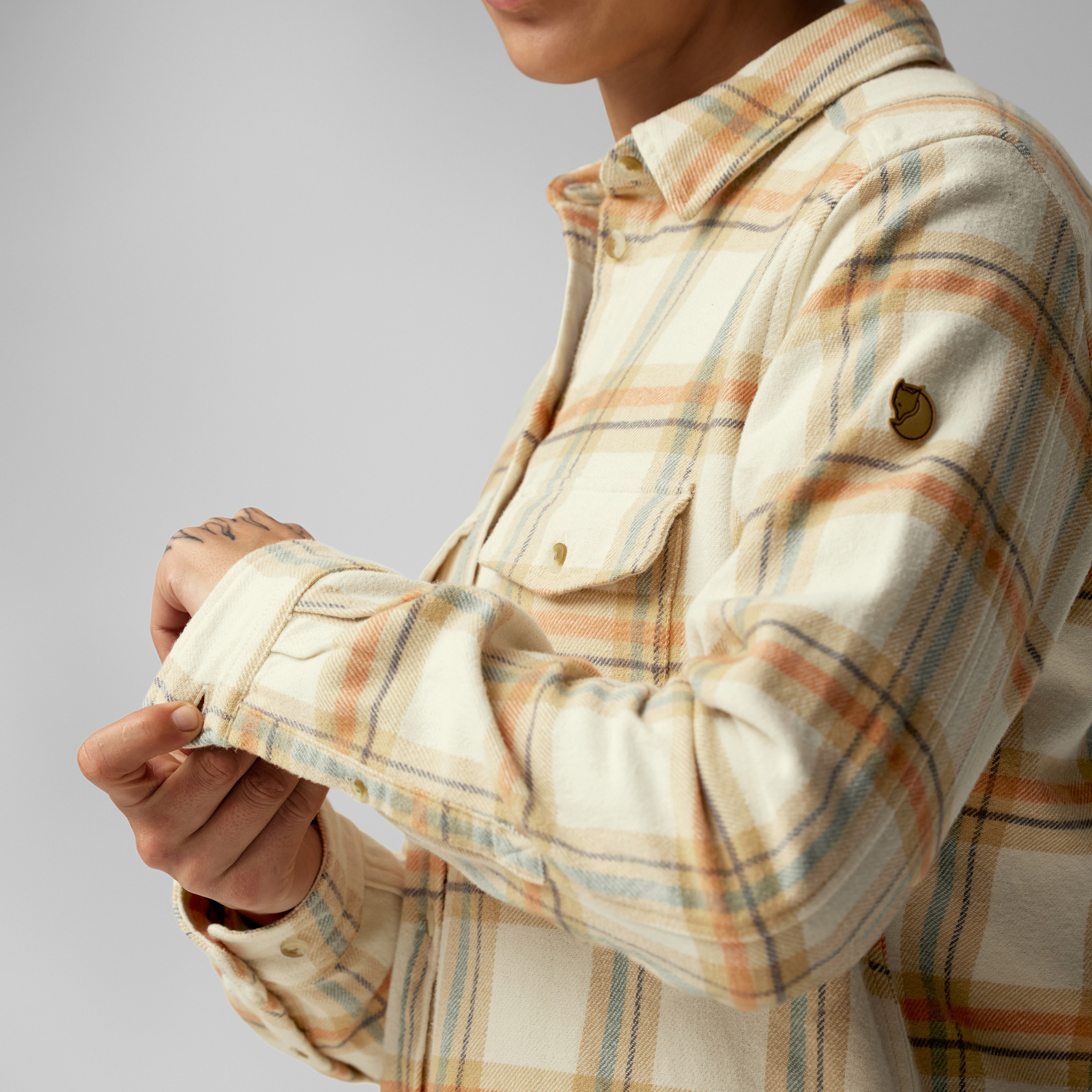 Övik Heavy Flannel Shirt Wm, dark navy/maroon