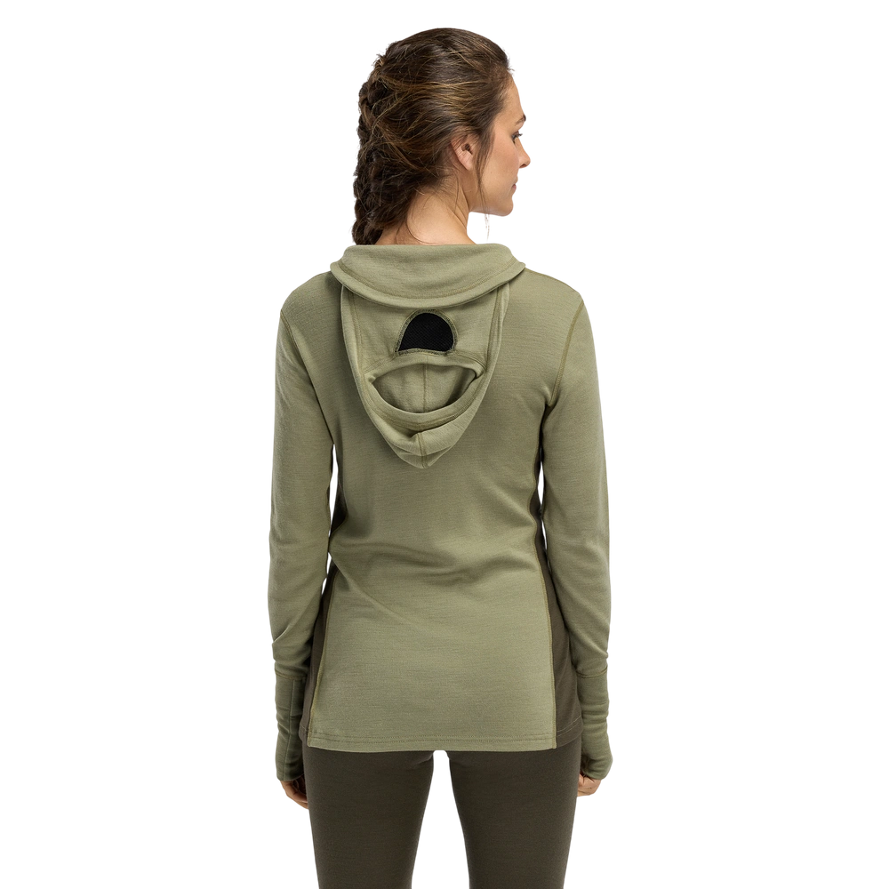 WarmWool Hoodsweater w/zip Wm, Aloe/Nature/Tarmac