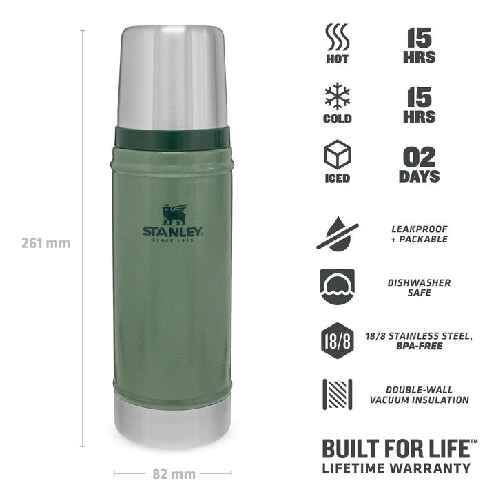 Stanley Classic Bottle 0,47 L, hammertone green