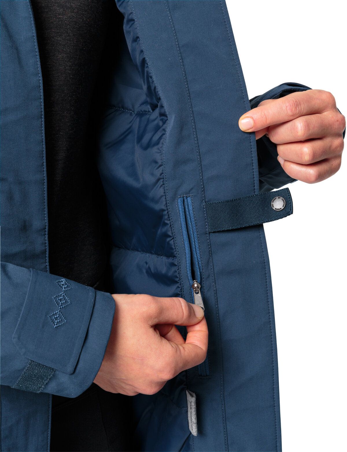 Skomer Wool Parka Wm, dark sea