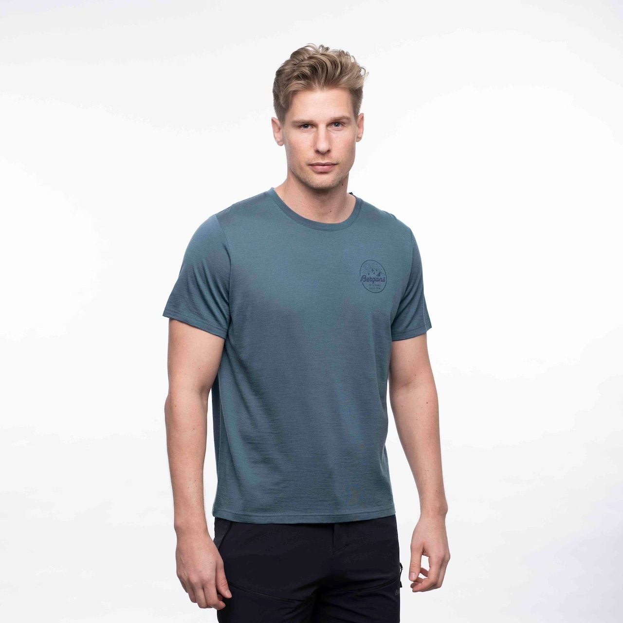 Graphic Wool Tee, north sea blue
