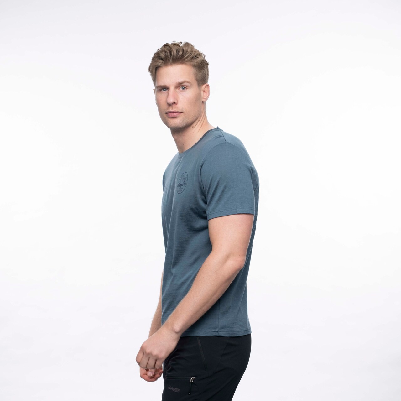 Graphic Wool Tee, north sea blue