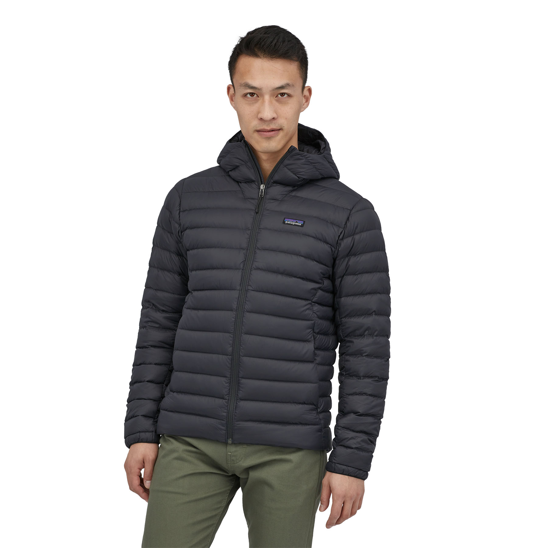 Down Sweater Hoody, black