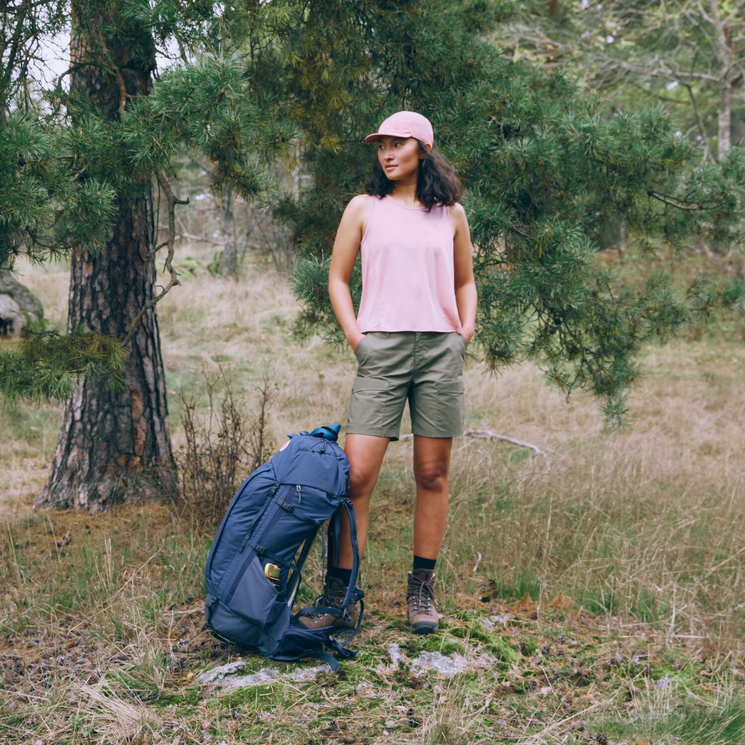 Abisko Hybrid Trail Shorts Wm, laurel green