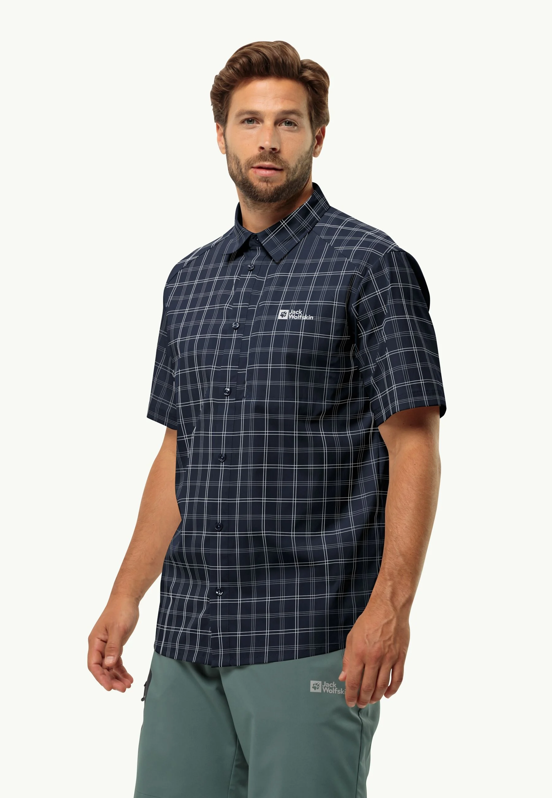 Norbo S/S Shirt, night blue checks
