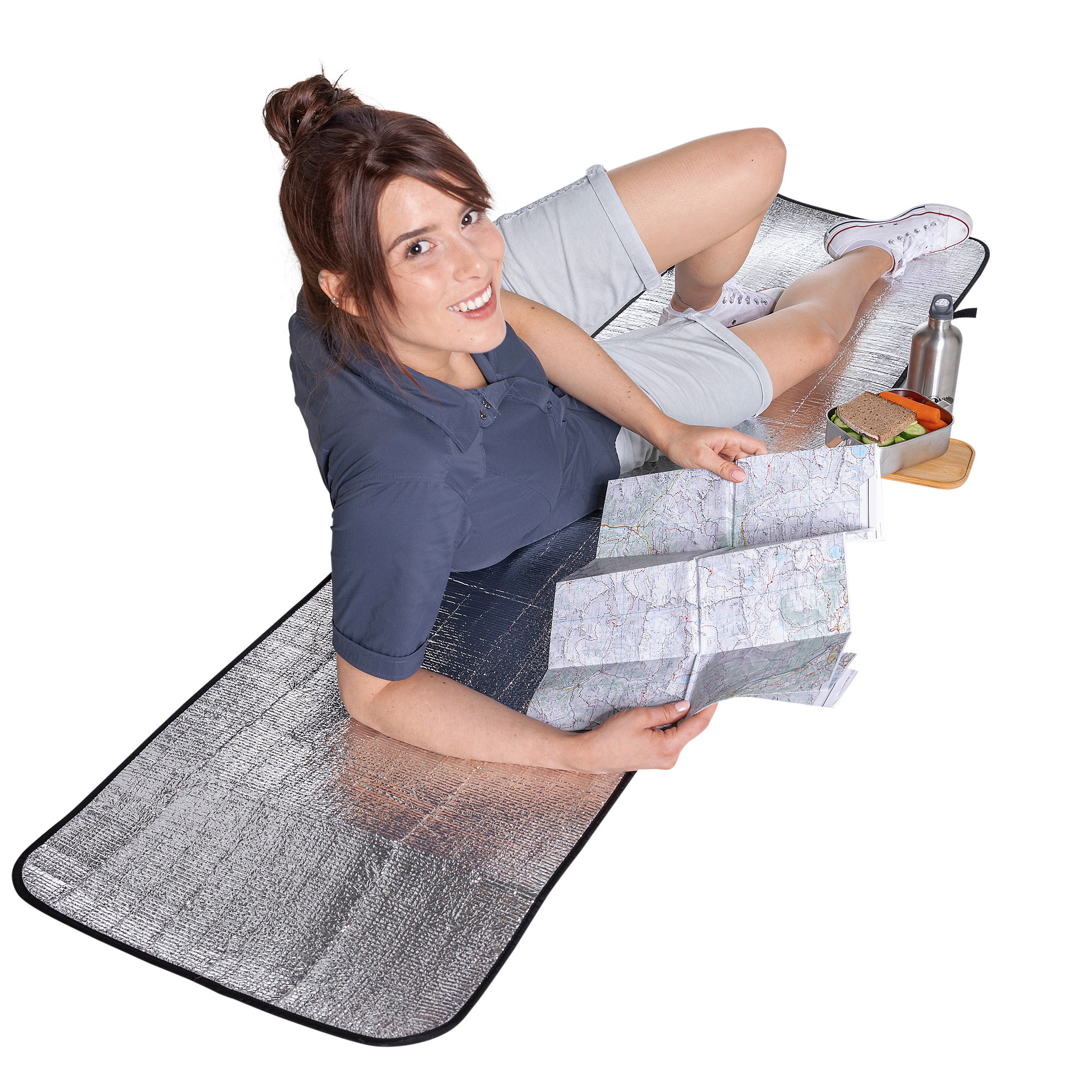 Alu Seat Mat 50x180cm, silver
