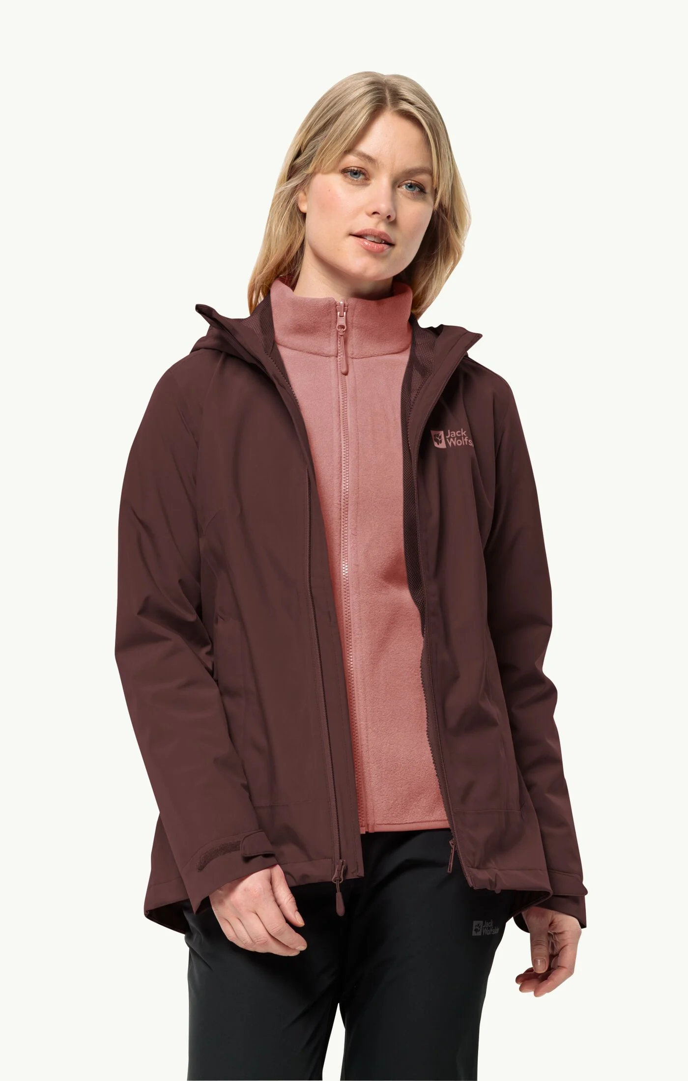 Moonrise 3in1 Jacket Wm, dark maroon