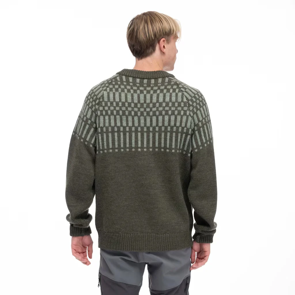Nordmarka Merino Jumper, dark green mud
