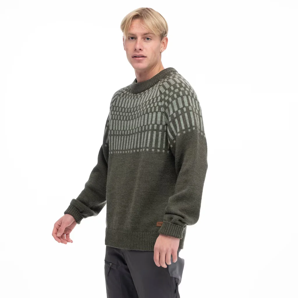 Nordmarka Merino Jumper, dark green mud