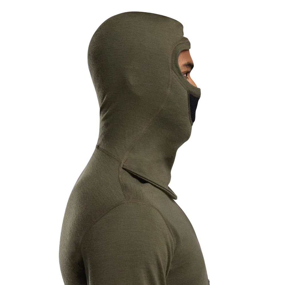 WarmWool Hoodsweater w/zip, Tarmac/Fig/Jet Black