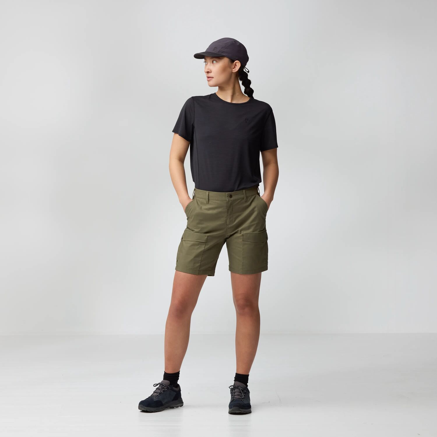 Abisko Hybrid Trail Shorts Wm, laurel green