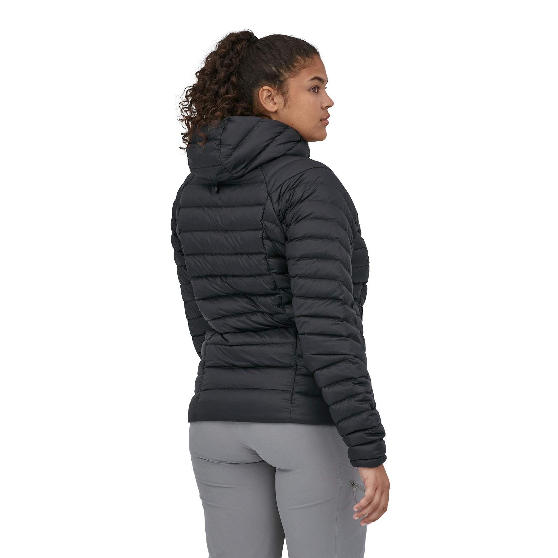 Down Sweater Hoody Wm, black