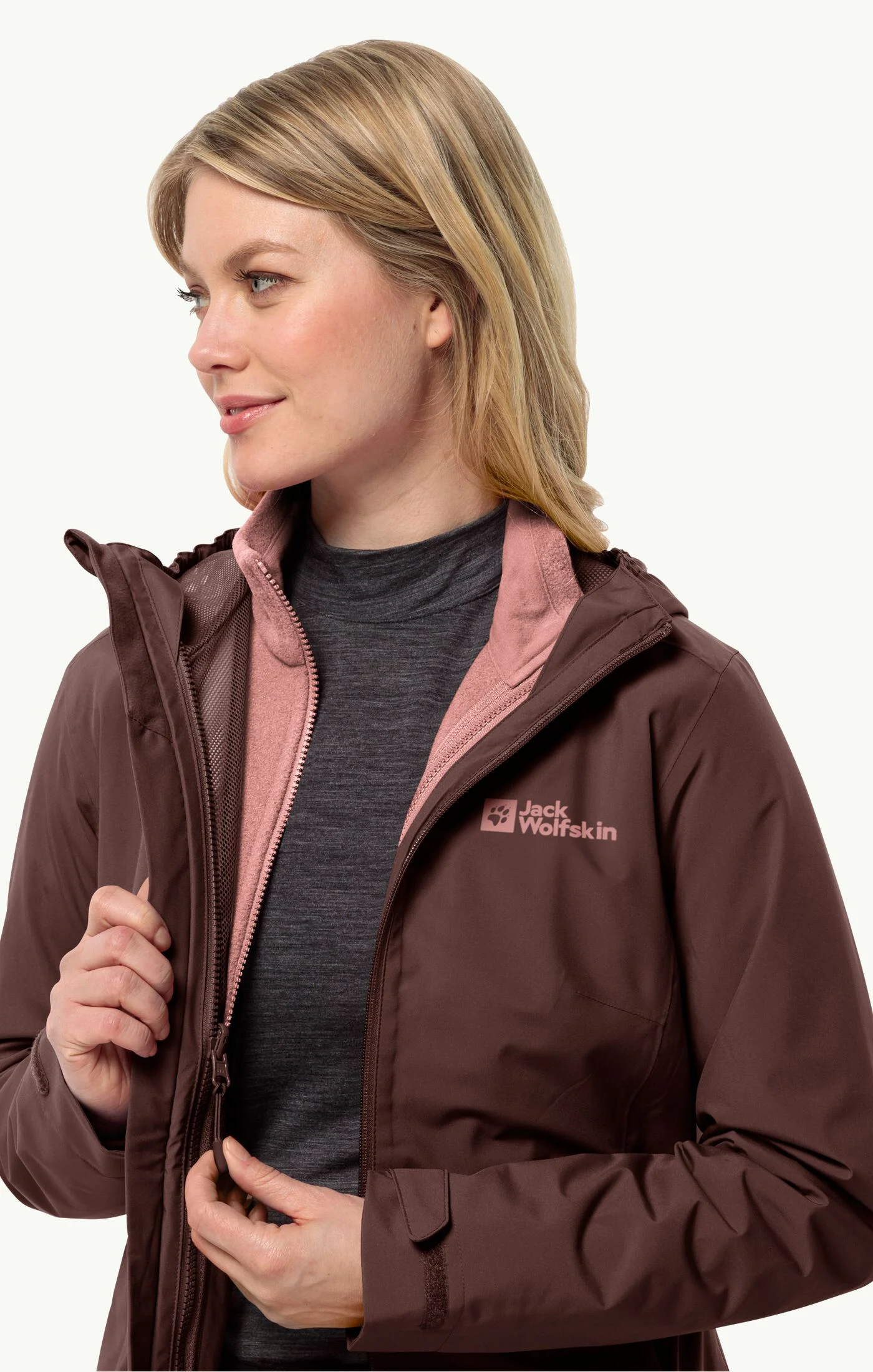 Moonrise 3in1 Jacket Wm, dark maroon