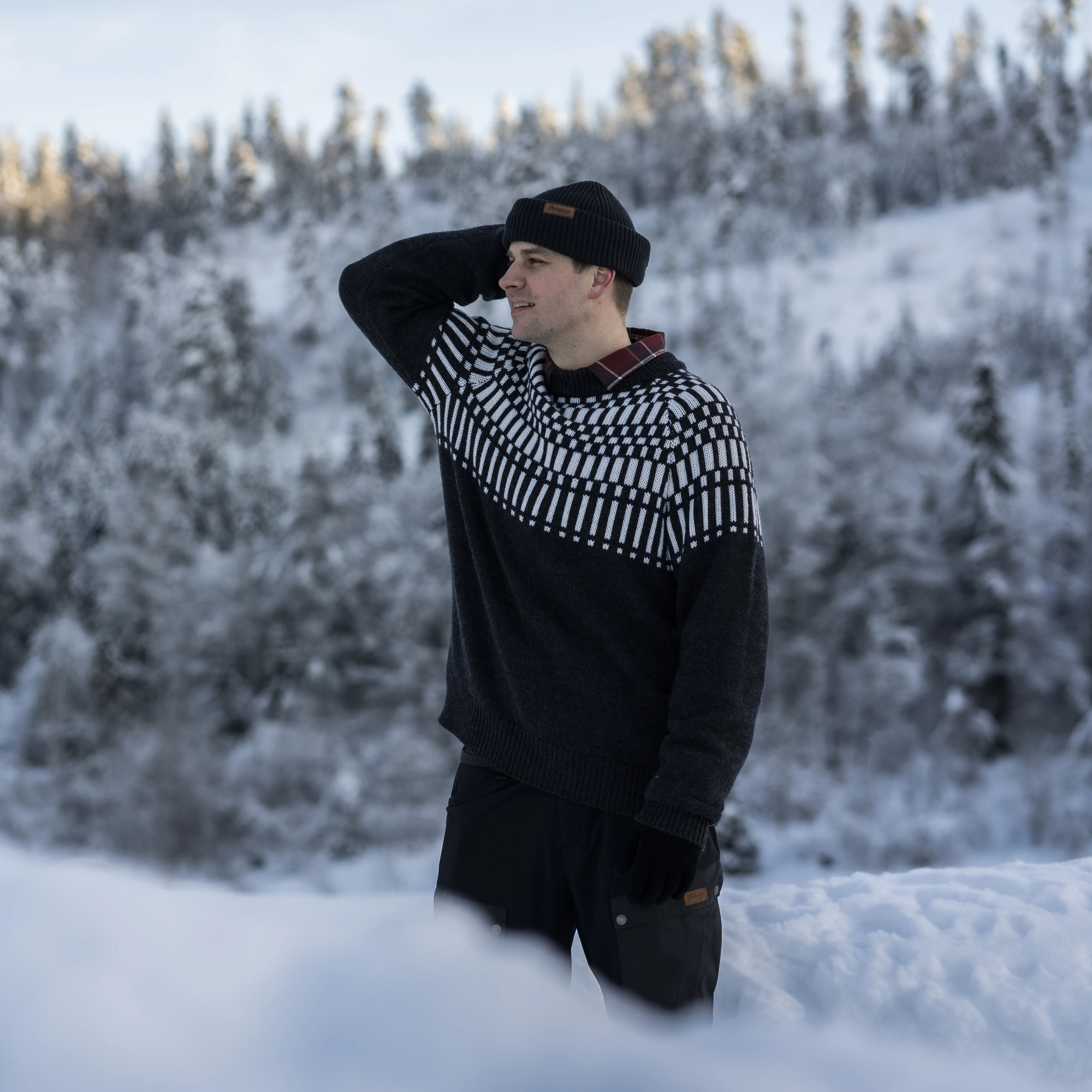 Nordmarka Merino Jumper, dark shadow grey/aluminium