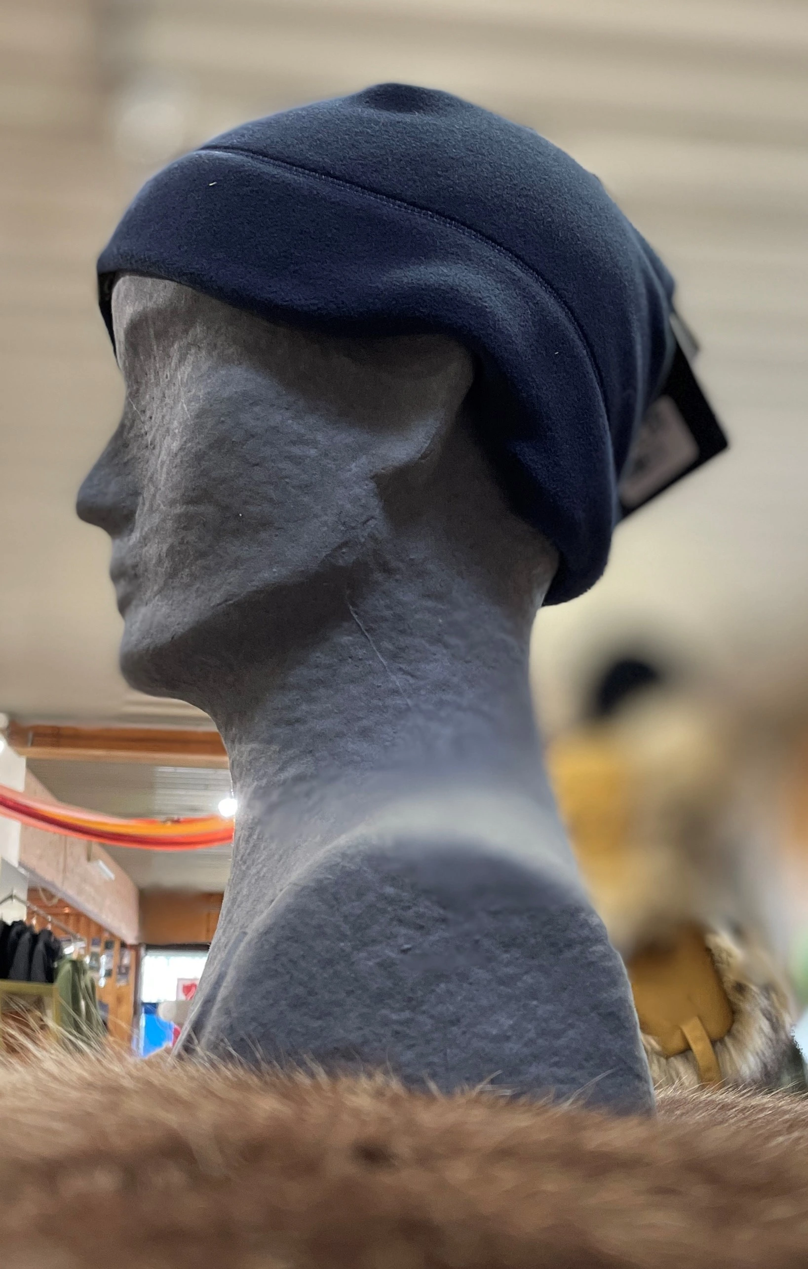 Buff Polar Beanie, solid dark navy
