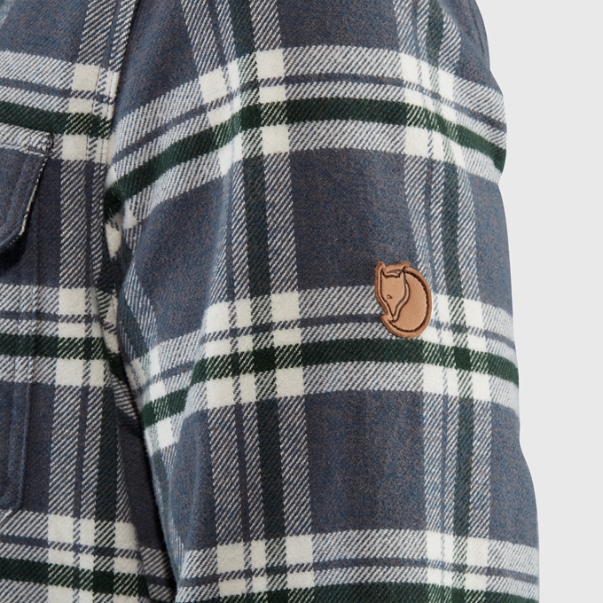 Övik Heavy Flannel Shirt, dark navy/buckwheat brown
