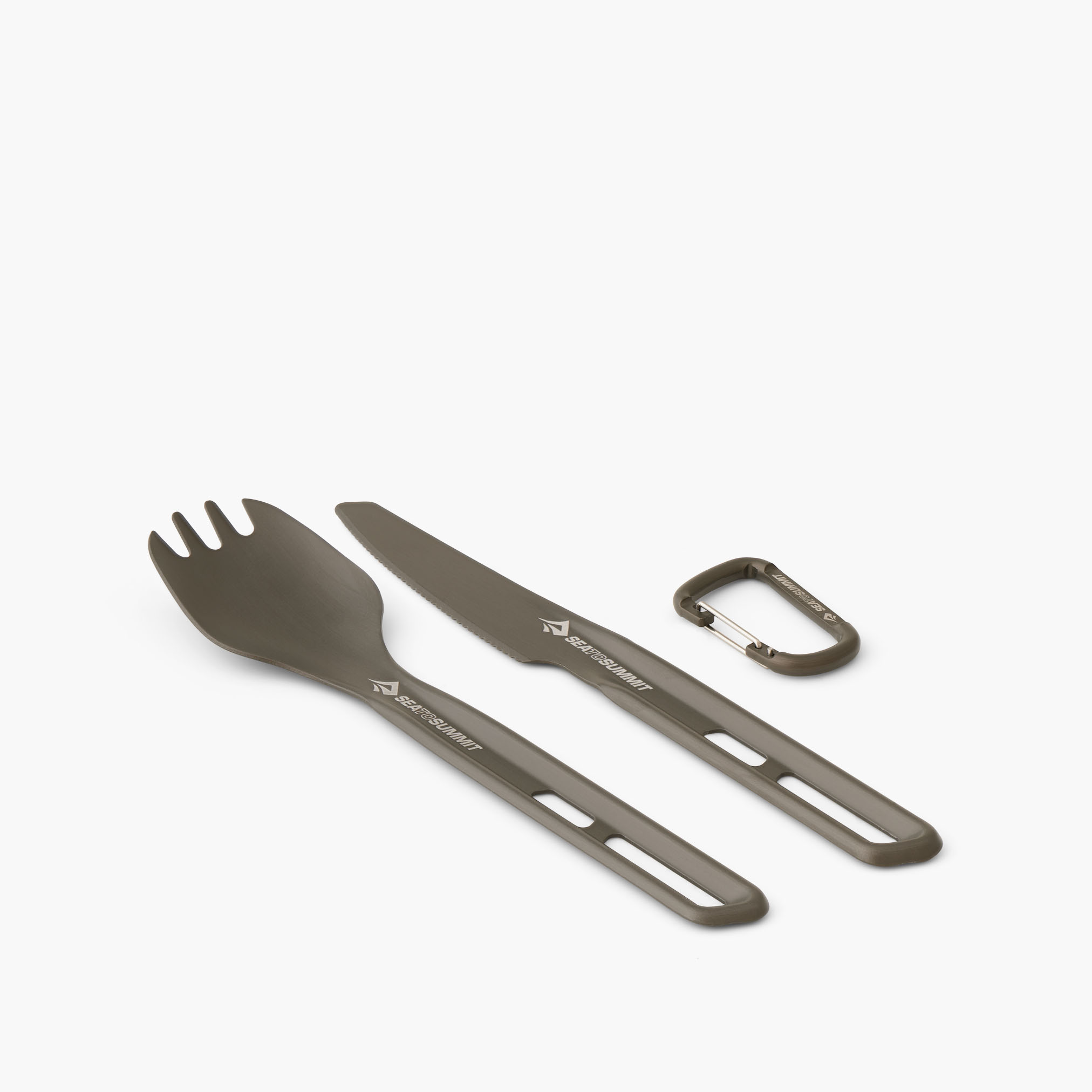Frontier UL Cutlery Set Spork + Knife, aluminium hard anodised grey