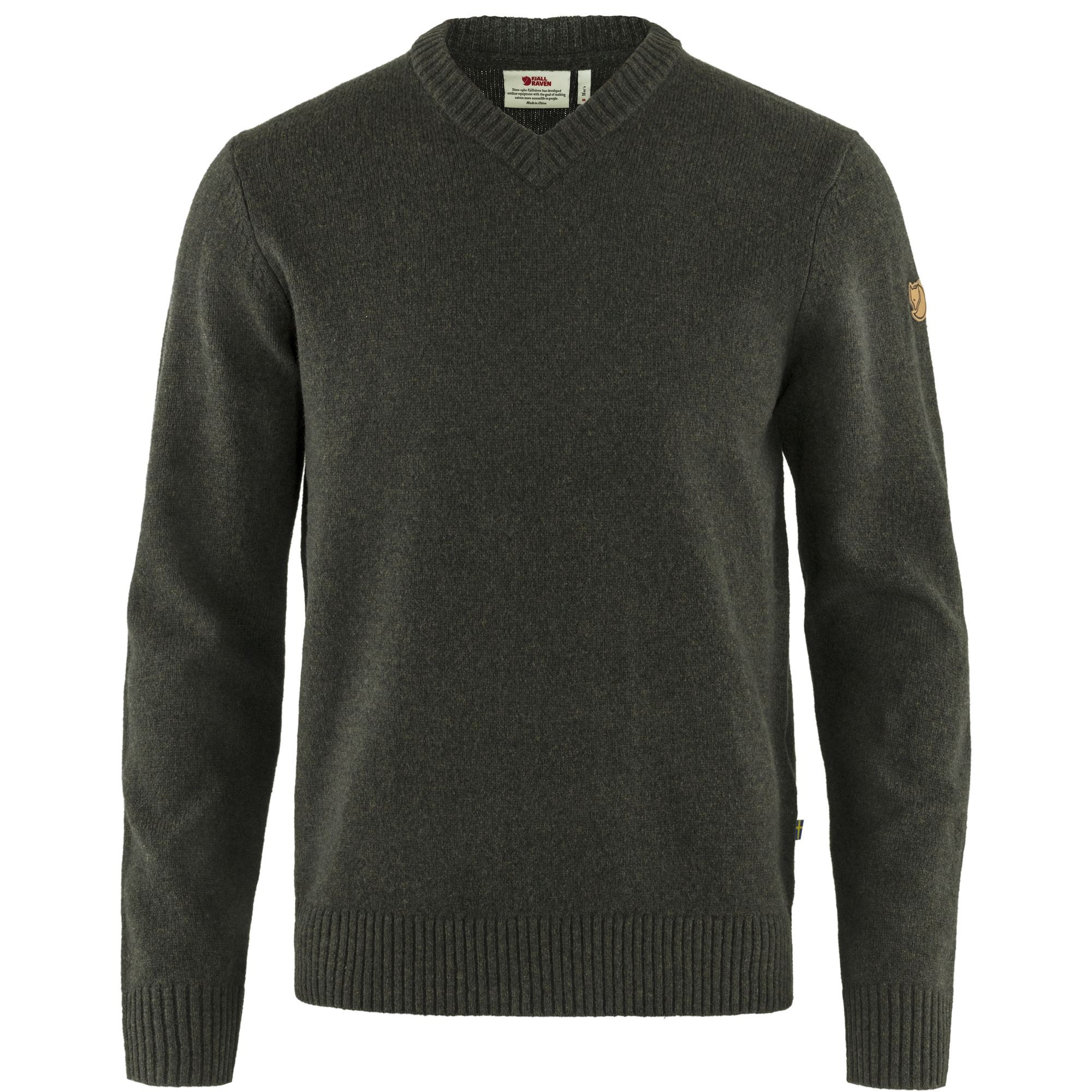 Övik V-Neck Sweater, dark olive