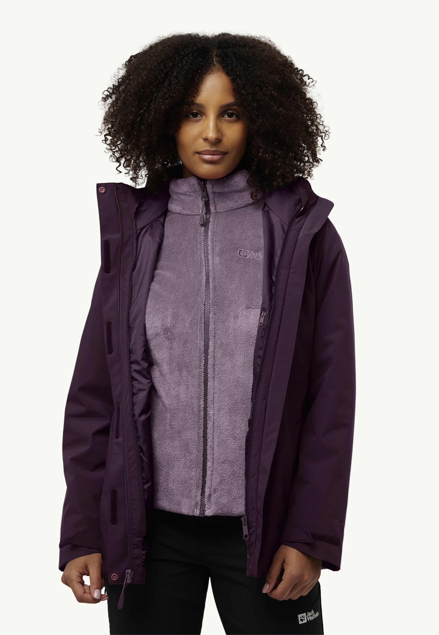 Rotwand 3in1 Jacket Wm, midnight plum