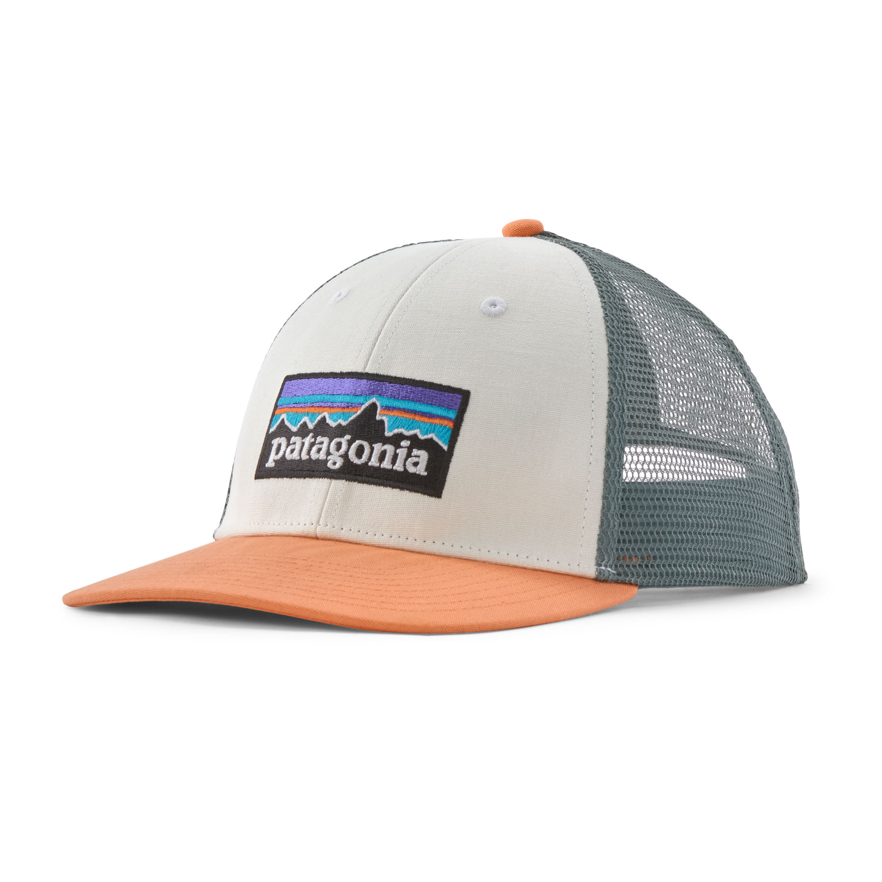 P-6 Logo LoPro Trucker Hat, white w/peach sherbe