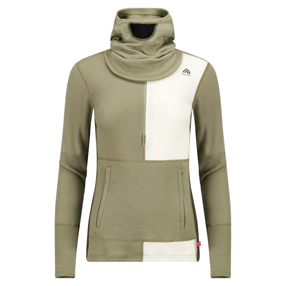 WarmWool Hoodsweater w/zip Wm, Aloe/Nature/Tarmac