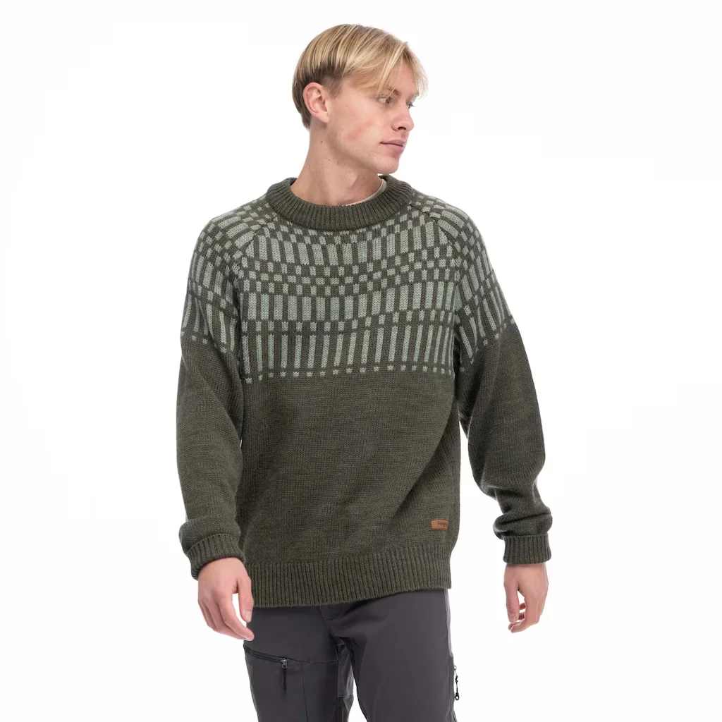 Nordmarka Merino Jumper, dark green mud