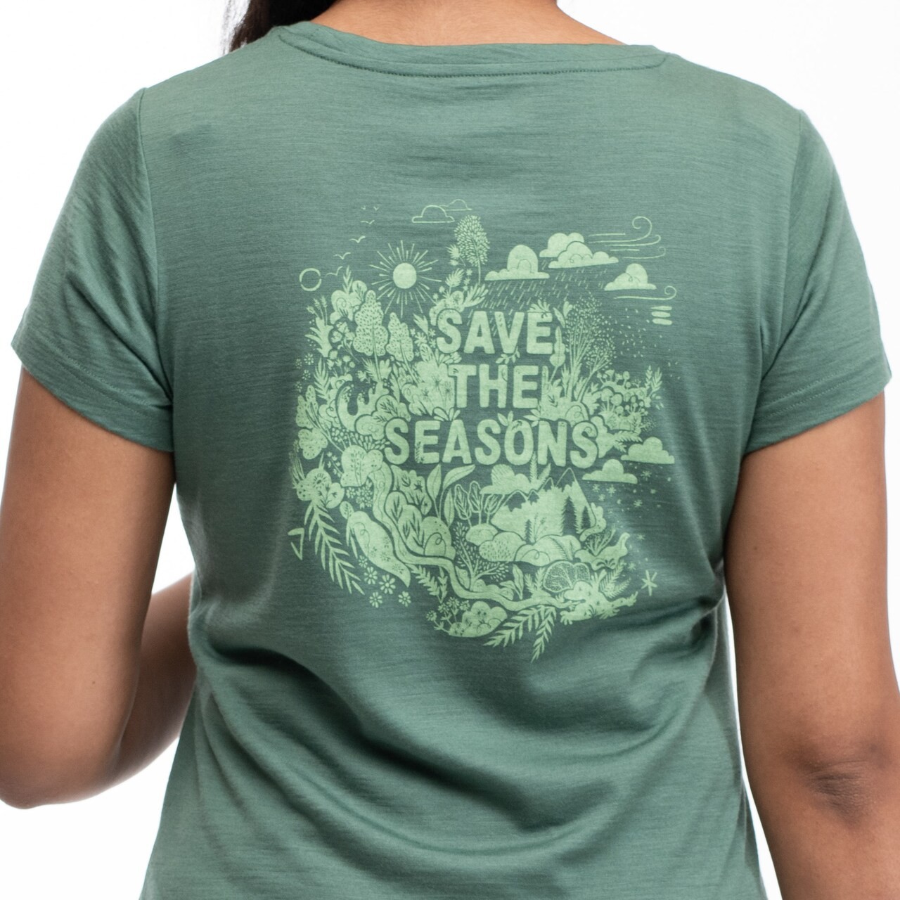 Graphic Wool Tee Wm, dark jade green