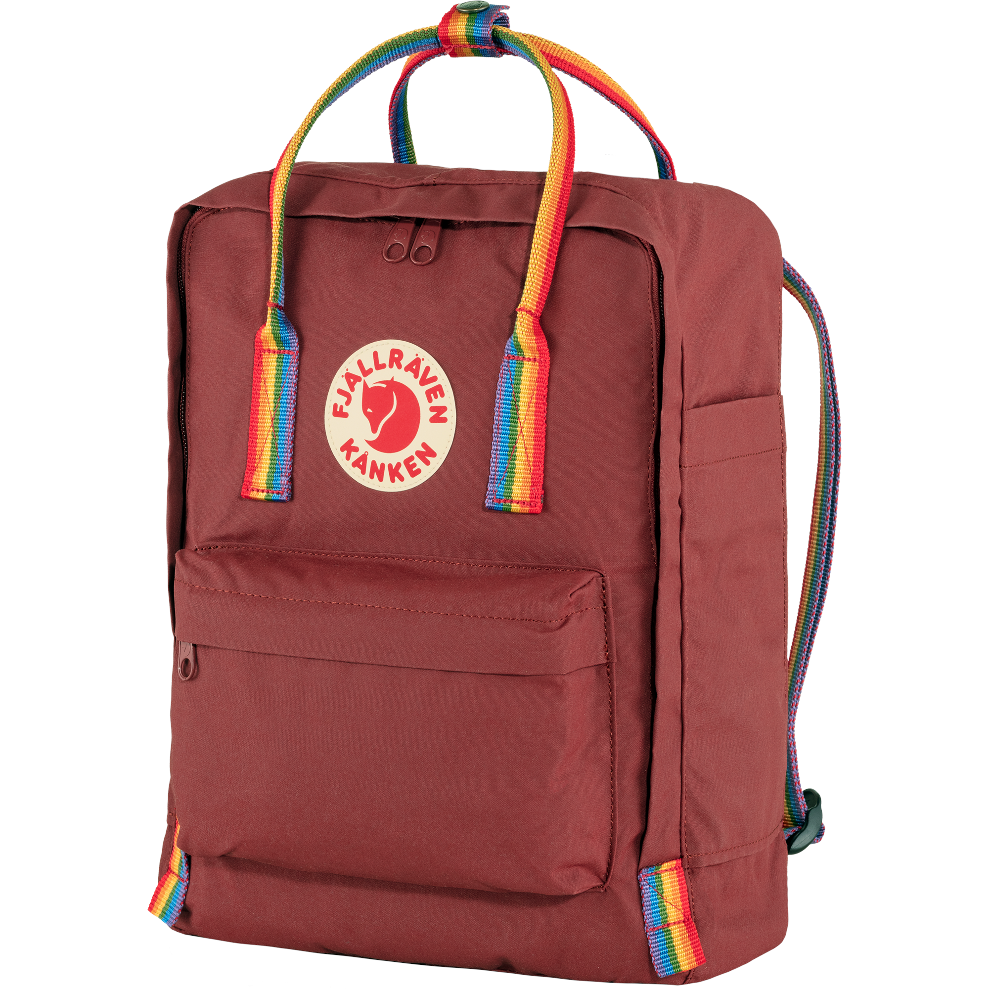 Kanken Rainbow, ox red/rainbow pattern
